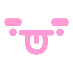 simple funny face icon in bright neon color