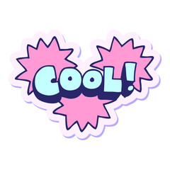 sticker of a cool cartoon symbol in bright neon color
