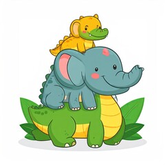 Fototapeta premium Cute cartoon animals