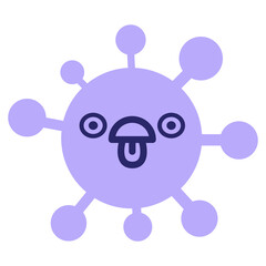 exasperated staring virus in bright neon color