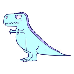 cartoon dinosaur in bright neon color