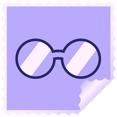 Fototapeta premium spectacles graphic square sticker stamp in bright neon color