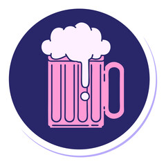 circle beer sign in bright neon color