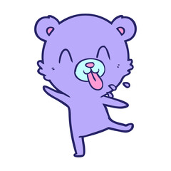 bear cartoon chraracter in bright neon color