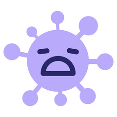 depressed virus in bright neon color