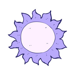 cartoon sun in bright neon color