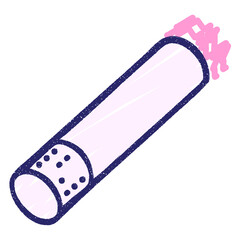 Cigarette Chalk Drawing in bright neon color