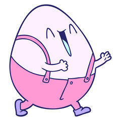 humpty dumpty cartoon egg man in bright neon color