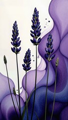 Elegant lavender blossoms in dreamy hues evoke a tranquil and serene atmosphere with soft shades of purple.