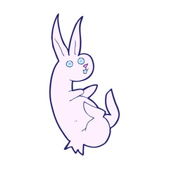 cute cartoon rabbit in bright neon color