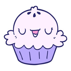 cute cartoon pie in bright neon color