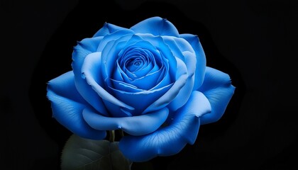 high resolution botanical photography of a rare blue rose in full bloom