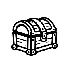 Cartoon treasure chest illustration for concept of Children's Toys  
