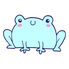 cartoon frog in bright neon color