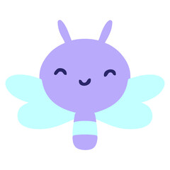 cute cartoon bug in bright neon color