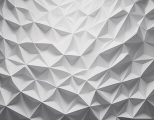 geometric white 3d origami texture with faceted triangular pattern for modern background graphic designs and interior decor