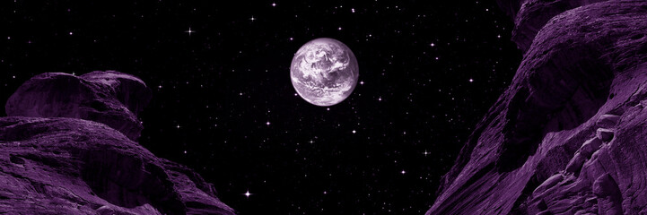 Space scene with planets, stars and galaxies.