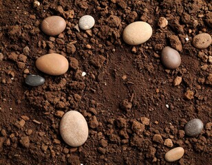 Close-up soil with stones