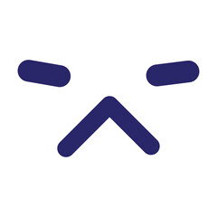 simple annoyed face icon in bright neon color