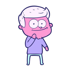 cartoon happy man in bright neon color