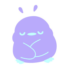cute baby bird in bright neon color