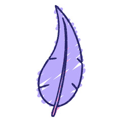 Leaf Chalk Drawing in bright neon color