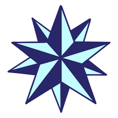 Obraz premium tattoo in traditional style of a star in bright neon color