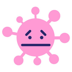simple surprised virus in bright neon color