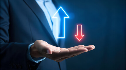 Business Growth and Decline  A Conceptual Image of Upward and Downward Trends