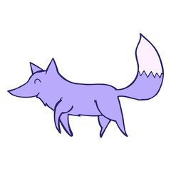 cartoon wolf in bright neon color