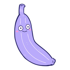 cartoon banana in bright neon color