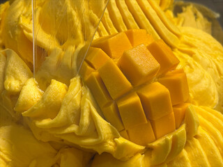 Fresh mango macro image in natural light