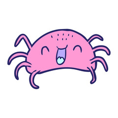cartoon halloween spider in bright neon color