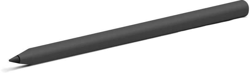 Black digital stylus pen with realistic shadow– vector illustration for tablet use