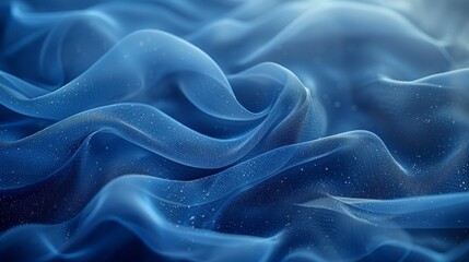 Obraz premium Abstract swirling blue fabric with delicate highlights creates an ethereal, calming effect