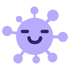 simple happy virus in bright neon color
