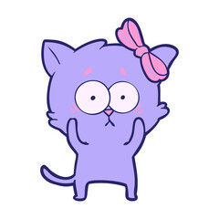 cartoon cat in bright neon color