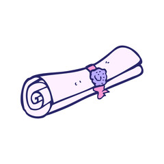 cartoon scroll in bright neon color