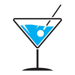 A collection of black silhouette icons of various cocktails in different glasses is arranged in rows with white background.