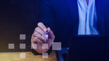 Business process and data management organigram, Design workflow automation with flowcharts, model...