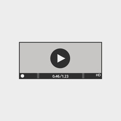 Obraz premium Modern video player interface with play button and timeline