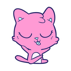 cartoon cat in bright neon color