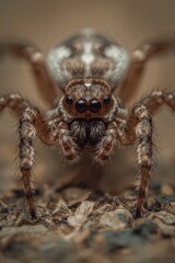 Ultra-Realistic Macro Photo of Spider with Sharp Focus on Eyes and Legs