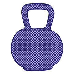 freehand drawn cartoon 40kg kettle bell weight in bright neon color