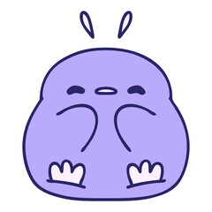 cartoon of a cute little penguin in bright neon color