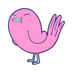 Cartoon Bird in bright neon color