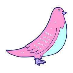 cartoon bird in bright neon color