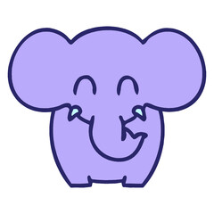 comic book style quirky cartoon elephant in bright neon color