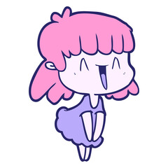 cartoon woman in bright neon color