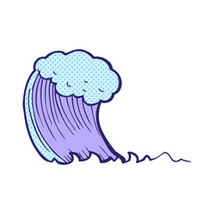 cartoon wave in bright neon color